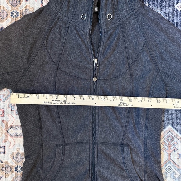 Athleta Full Zip Charcoal Gray Athletic Hoodie Thumb Hole Women’s Size Small - Picture 12 of 14